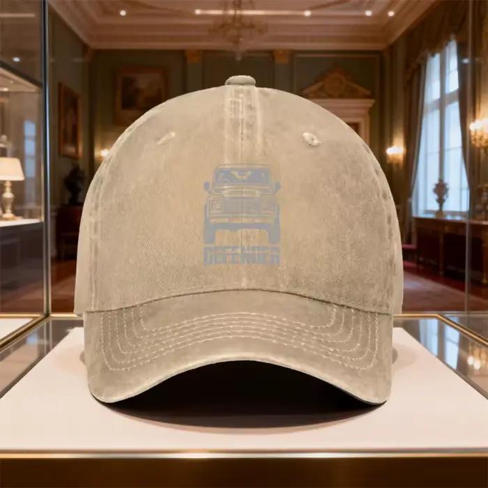 Casquette de baseball rétro vintage noire délavée pour LAND Rover Defender - Idéale pour le camping