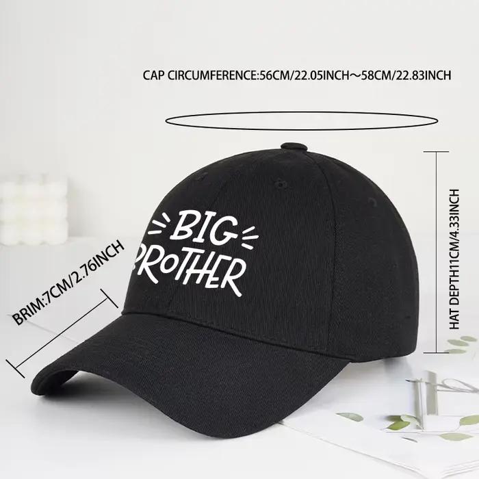 Casquette de baseball Coolwind BIG BROTHER avec imprimé lettres et visière souple