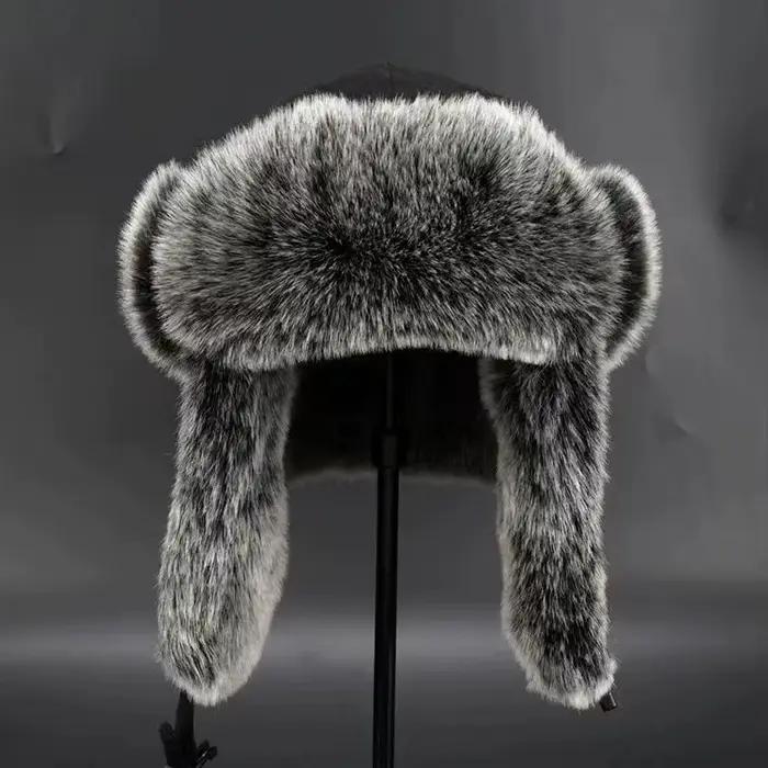 Homme hiver trappeur aviateur trooper oreillette chaud russe imperméable Ski chapeau Bomber casquette