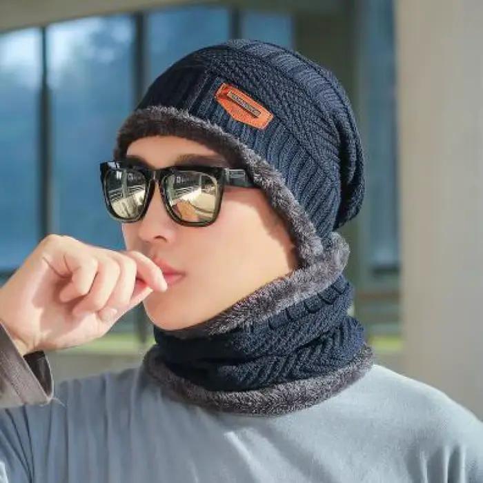 COKK – Bonnet d'hiver en laine épaisse pour homme et femme