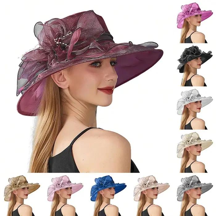 Chapeau en velours féminin élégant et sophistiqué pour occasions formelles et événements du soir blanc beige bleu profond couleur de la racine de lotus gris kaki marron rose rose rouge noir