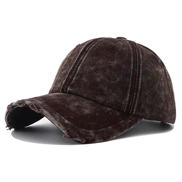 Casquette de Baseball en Denim délavé pour femmes et hommes