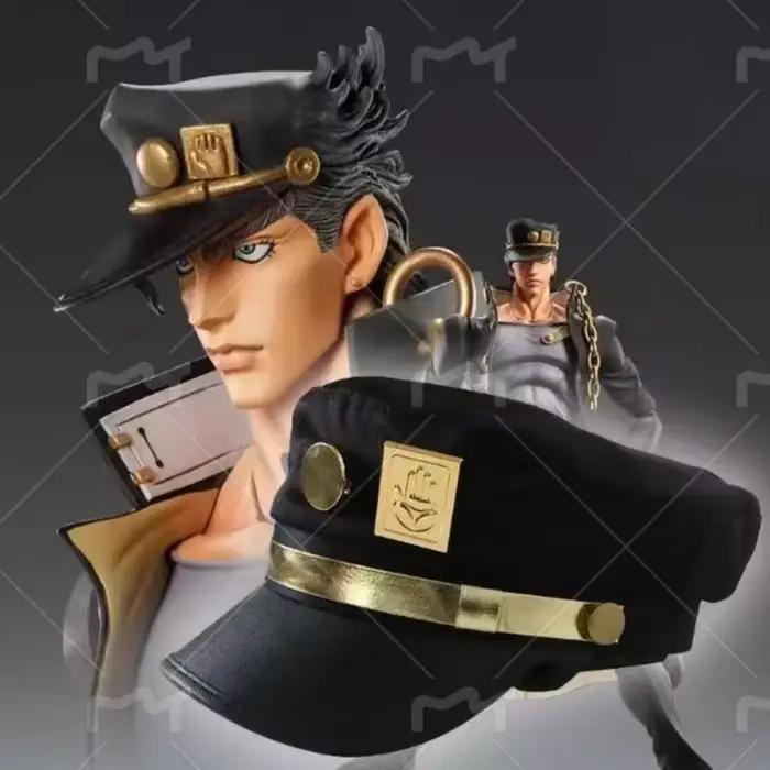 Casquette de Cosplay unisexe pour adultes Badge en métal accessoire de chapeau aventure Bizarre de JoJo Kujo Jotaro