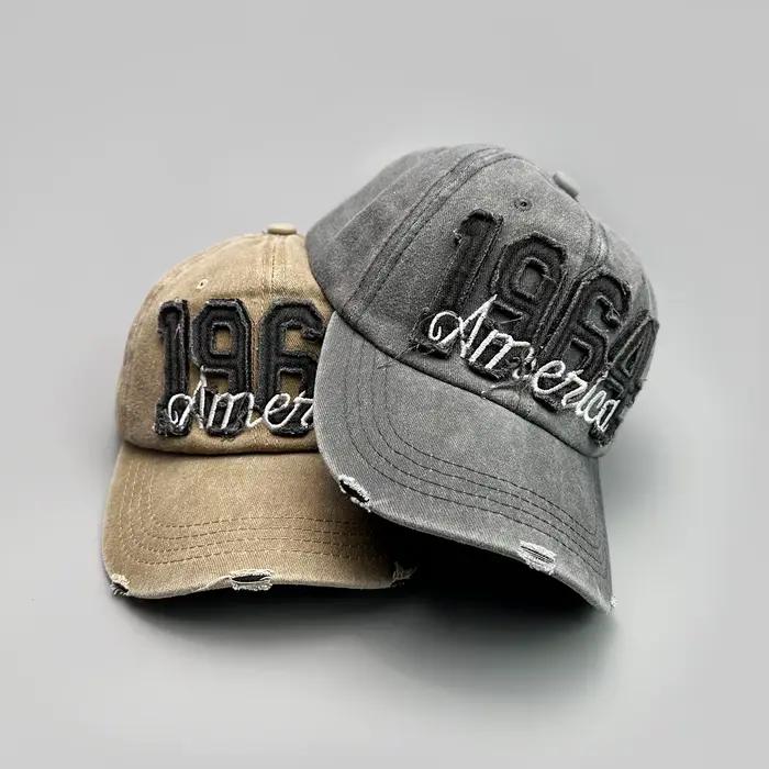 Chapeaux de baseball rétro brodés de lettres de détresse