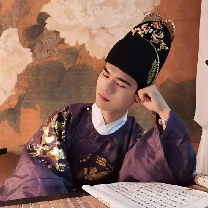 Chapeau Hanfu de la dynastie Ming chinoise ancienne pour hommes