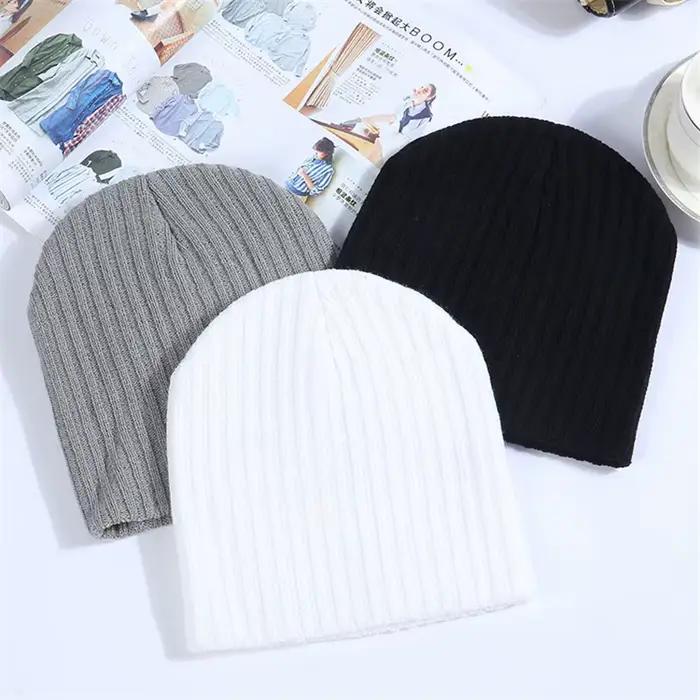 Chapeaux d'hiver pour femmes bonnet solide chaud