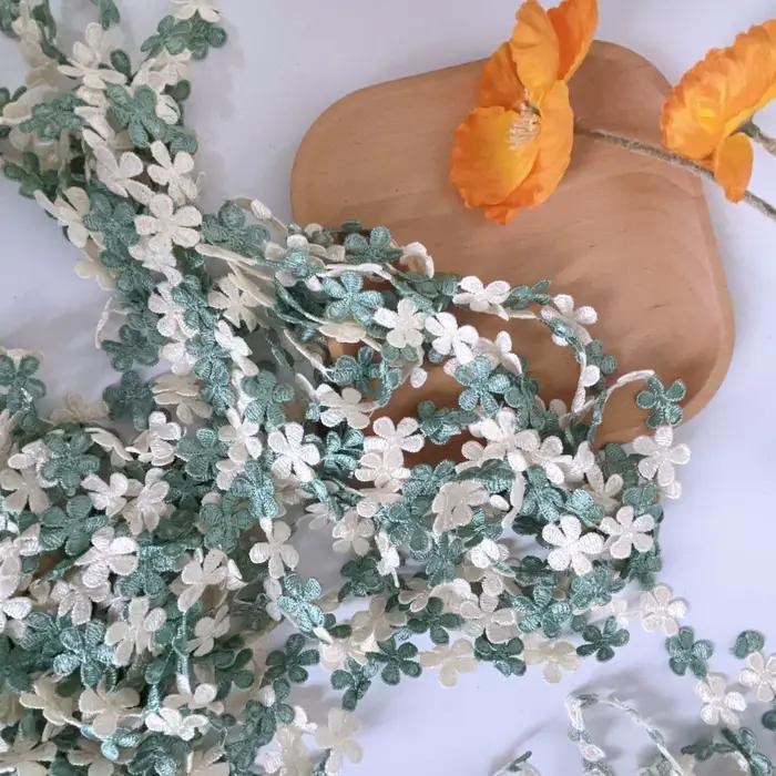 Dentelle Marguerite Verte Fraîche Soluble dans l'Eau pour Chapeaux et Coques de Téléphone – Matériaux DIY et Accessoires Faits Main