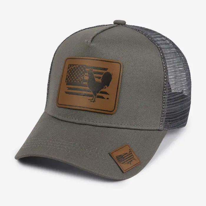 Chapeau de baseball en cuir de coq américain
