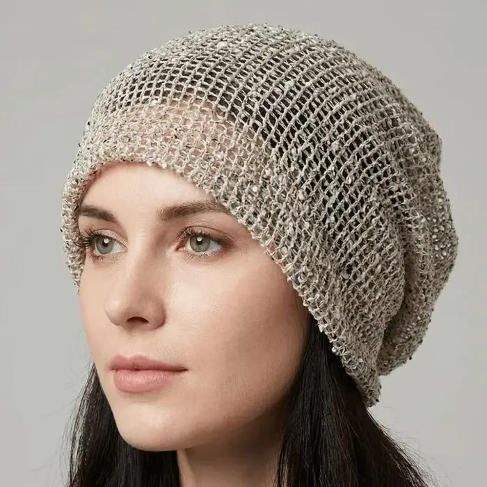 Bonnet en maille style bohème décontracté