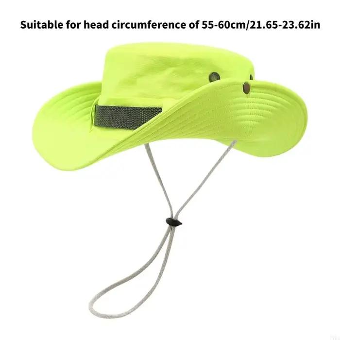 77HE Chapeau pêcheur fluorescent multipus pour le camping Randable Breatch Sunproof