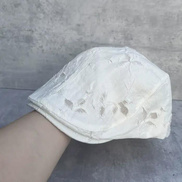 Casquette de baseball jacquard déchirée pour femme britannique