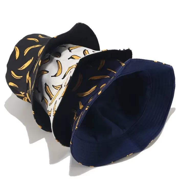 Chapeau de seau double face polyester dessin animé sportif pour hommes et femmes style décontracté protection solaire quatre saisons occassions multiples à offrir