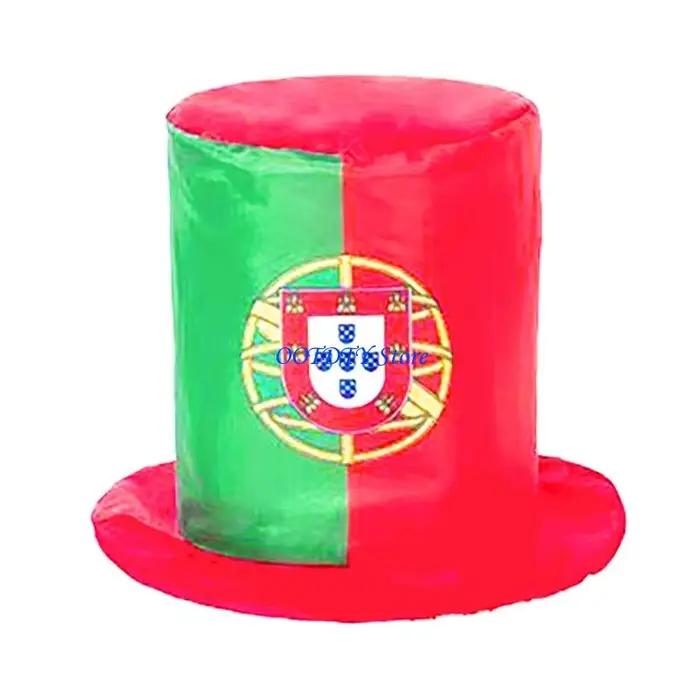 Chapeau haut football design drapeaux pays tissu respirant confortable pour événements sportifs soirées supporters célébrations en intérieur et extérieur