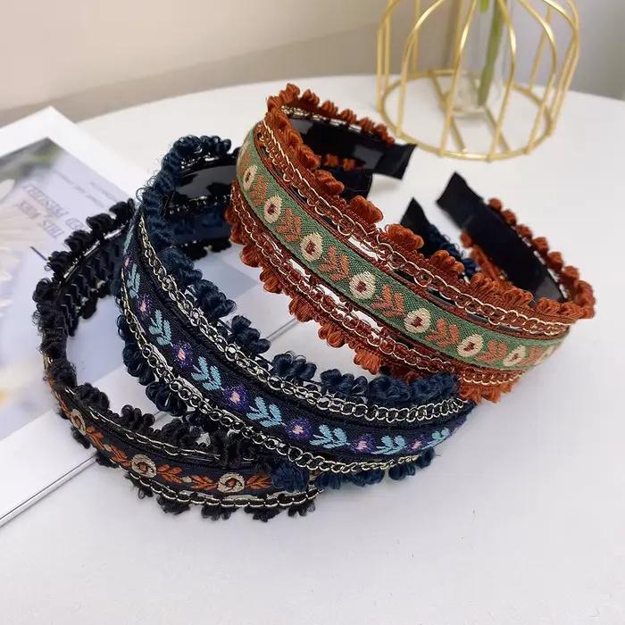 Bandeau de sauna brodé Boho pour femmes et filles