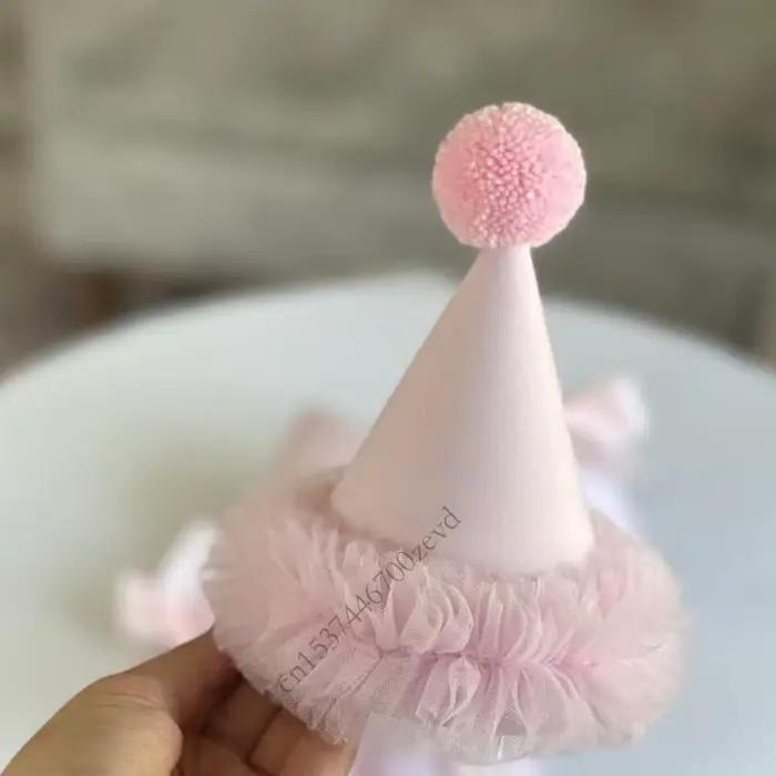 Chapeau fête à fête d'anniversaire tissu non tissé doux pour les femmes filles enfants Caps coniques décoratifs P9YB