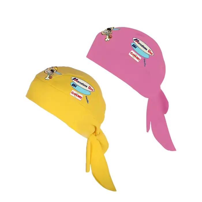 Casquette de cyclisme rétro jaune et rose pour homme
