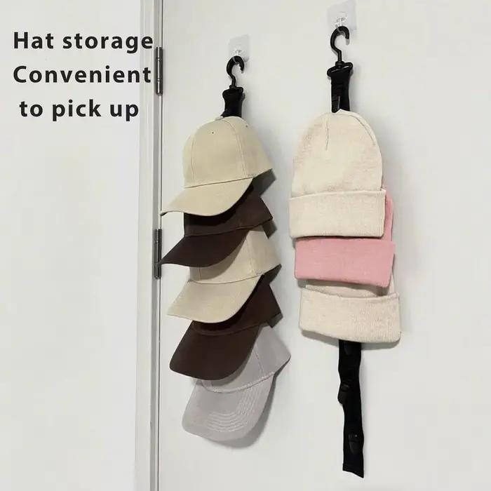 Sangle d'organisateur de chapeau au-dessus de la porte Porte-chapeaux suspendus avec boucle à clip Organisateur