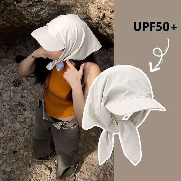 Casquette-foulard coréenne pour femmes et filles, protection solaire, style hip hop à carreaux, pour été, randonnée, plage et voyages