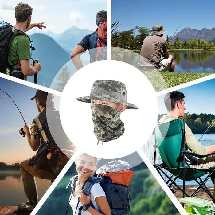 Chapeau Boonie Polyester avec Rabat de Cou Réglable Pour Hommes Protection Solaire Respirante Occasions Extérieures Spéciales