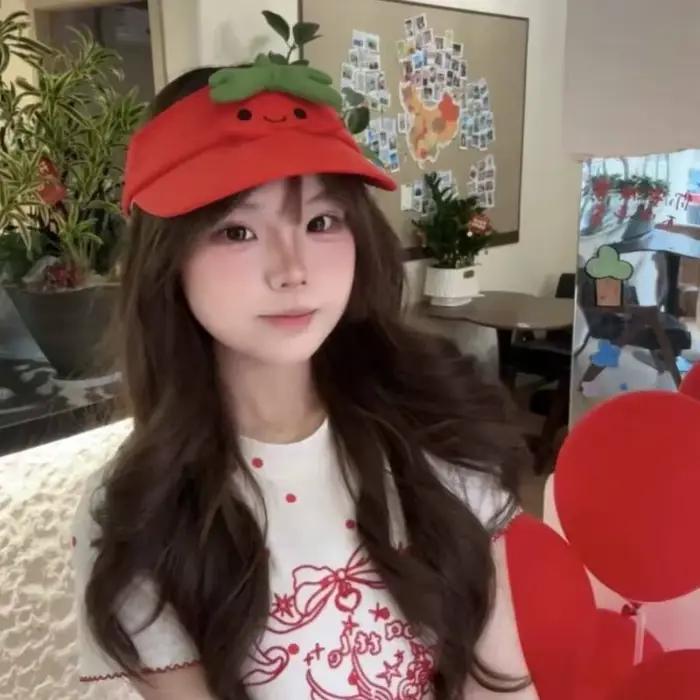 Casquette de baseball en peluche motif tomate mignonne