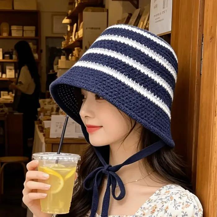 Chapeau Bob Coréen Coloré à Rayures