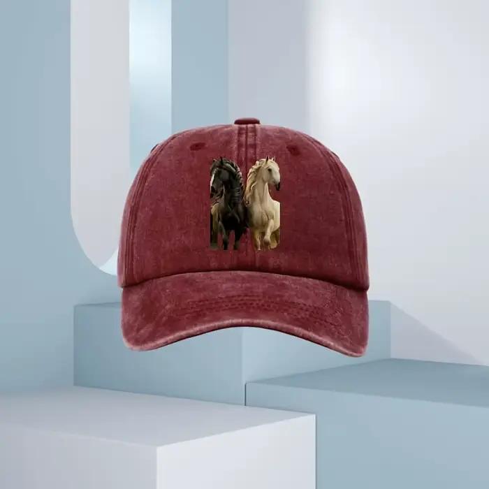 Casquette de baseball imprimée cheval 3D unisexe polyester réglable pour hommes et femmes style urbain décontracté toutes saisons