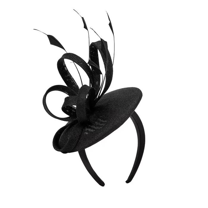 Chapeau bibi en plumes violet