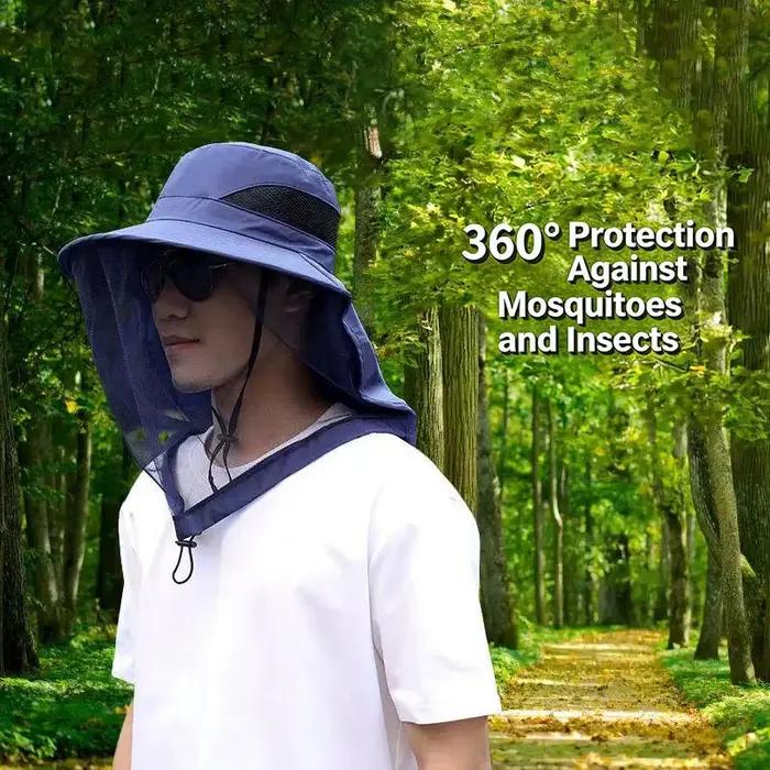 Chapeau anti-moustiques en filet invisible