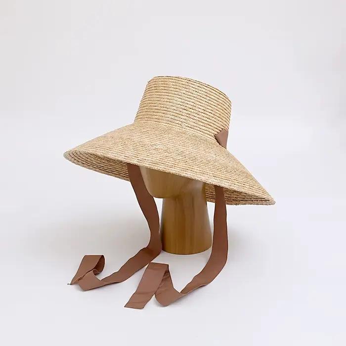 Chapeau d'été en paille à bords noirs pour femmes style sport chic plage protection solaire multifonctionnels occasions estivales