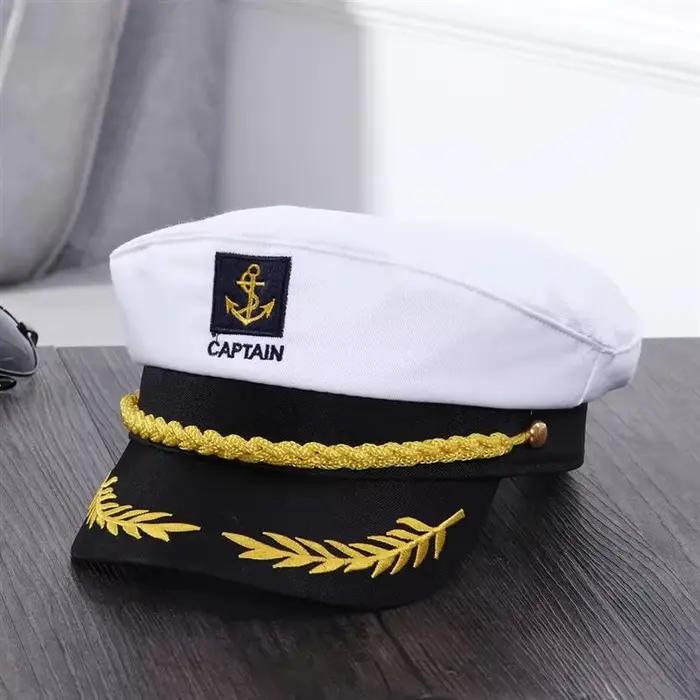 Casquette de capitaine blanche réglable