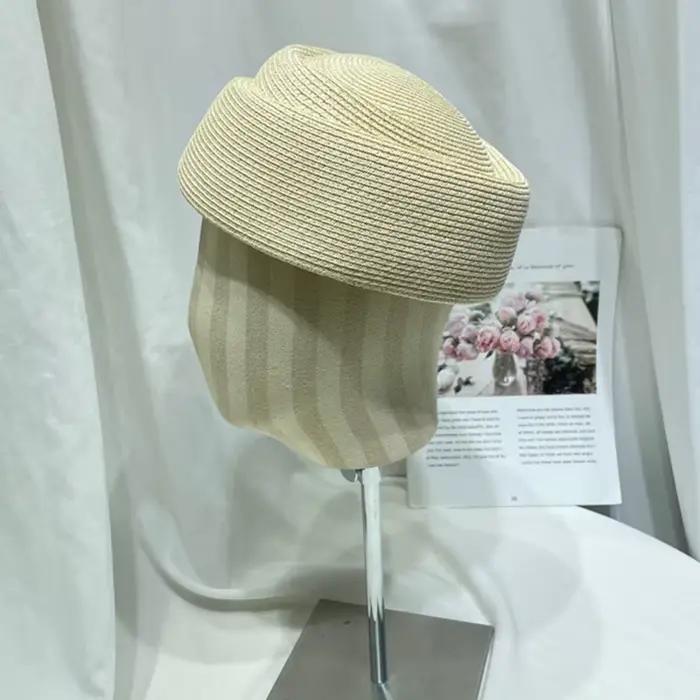 Femmes casquette de paille été béret français chapeau tissé