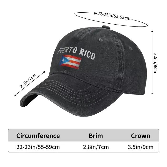 Casquettes de baseball rétro en jean délavé avec drapeau de Porto Rico pour homme, chapeau de soleil en denim, casquette trucker hip-hop pour fille