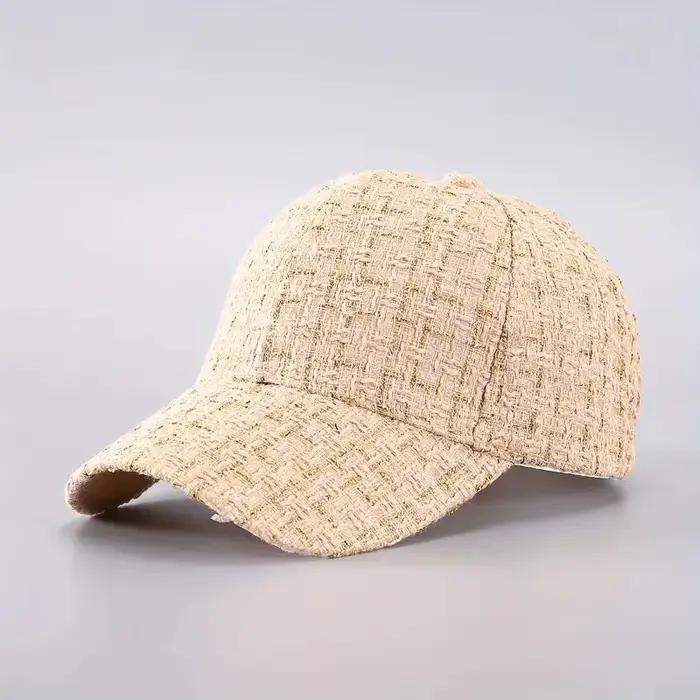 Casquette de baseball pied-de-poule pour femme