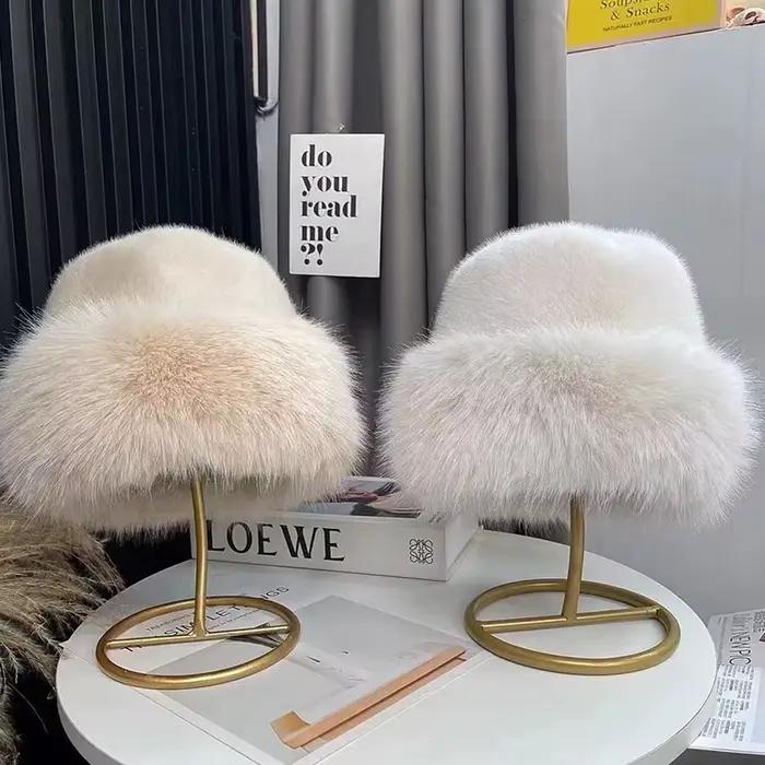 Chapeau moelleux en fausse fourrure pour femme
