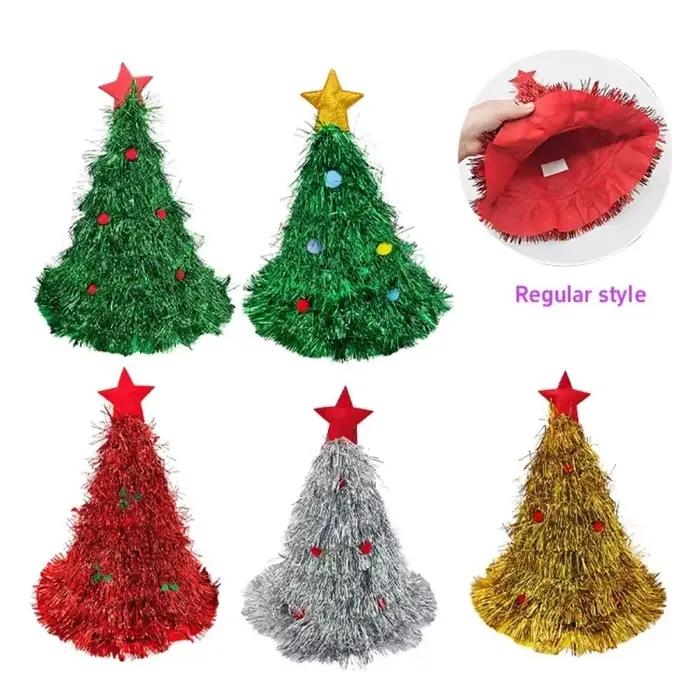 Chapeau de Noël à Pompons Colorés Scintillants