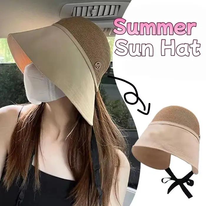 Chapeau de soleil polyvalent à large bord pour femme