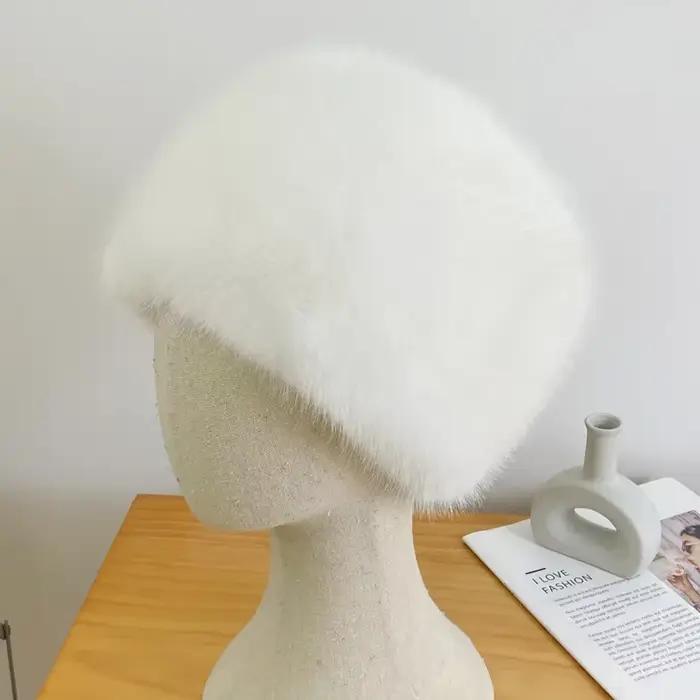 Bandeau en fausse fourrure moelleux pour femmes, chapeau d'hiver, style sport, tricoté, doux et élégant, occassions hivernales et cadeau parfait