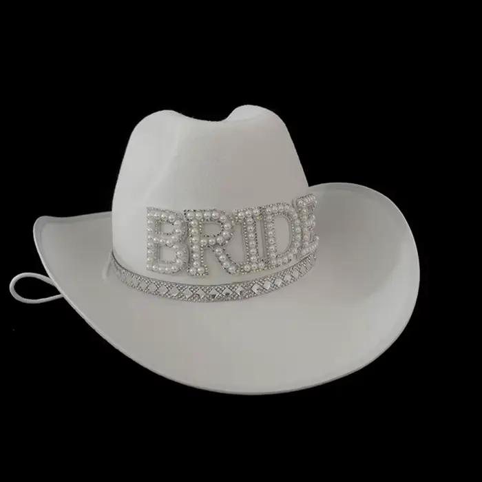 Chapeau Cowgirl avec lettres mariée