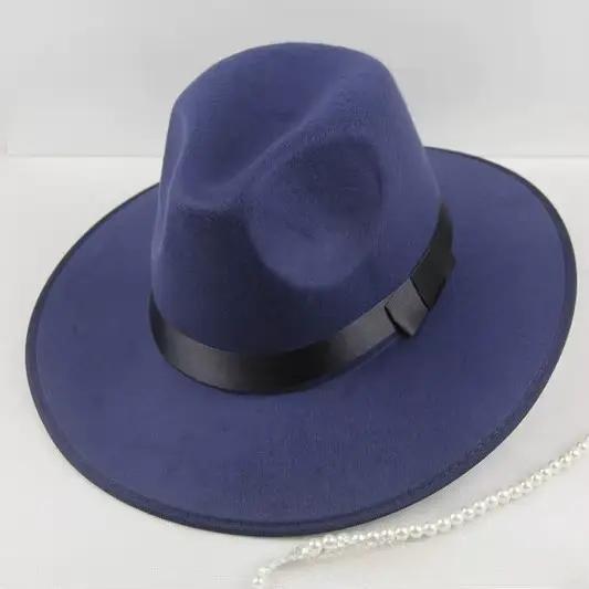 Chapeau en feutre de laine style britannique pour hommes et femmes