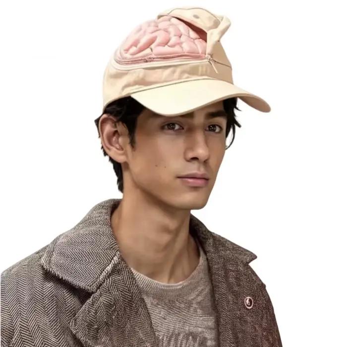 Le "bouchon cérébral" peut être ouvert et fermé. La casquette de baseball est mignonne et amusante. Il