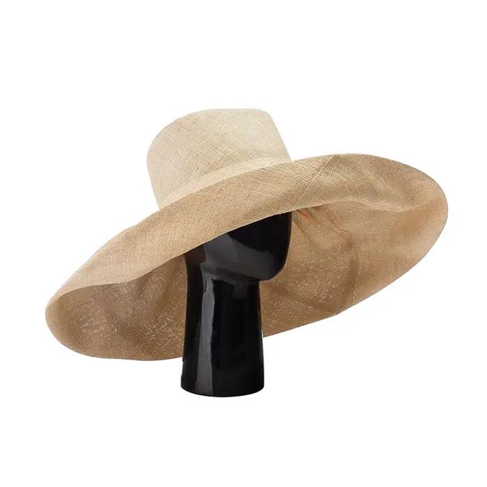 Chapeau en raphia de Style Hepburn rétro européen et américain