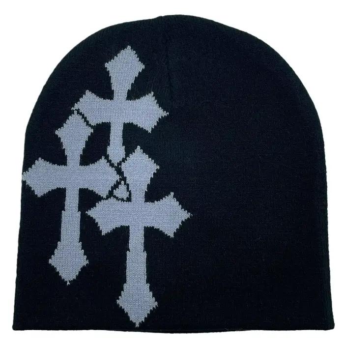 Bonnet tricoté en jacquard croisé unisexe