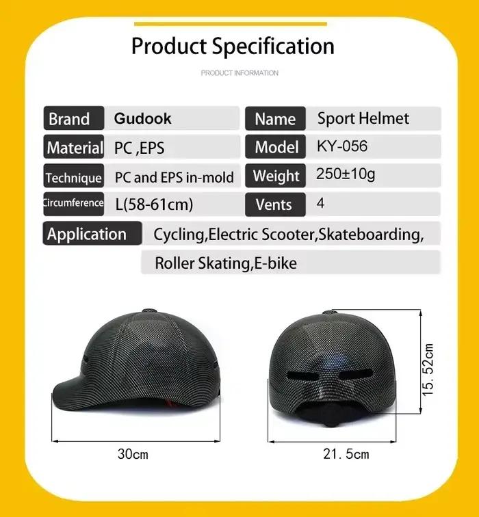 Casquette de baseball pour hommes et femmes casquette de vélo électrique casque de motocross scooter cyclisme sécurité sangle réglable nouvelle modèle