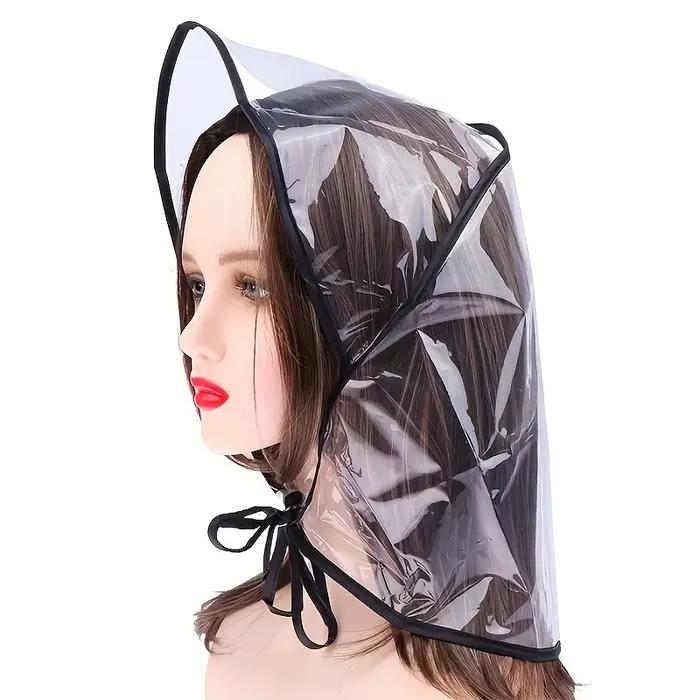 Chapeau de pluie transparent réutilisable pour femmes avec visière imperméable en polyéthylène pour voyages, shopping, jardinage et plage