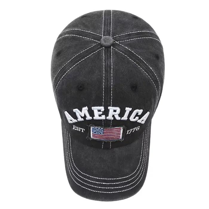 Casquette de baseball unisexe 3D brodée effet délavé