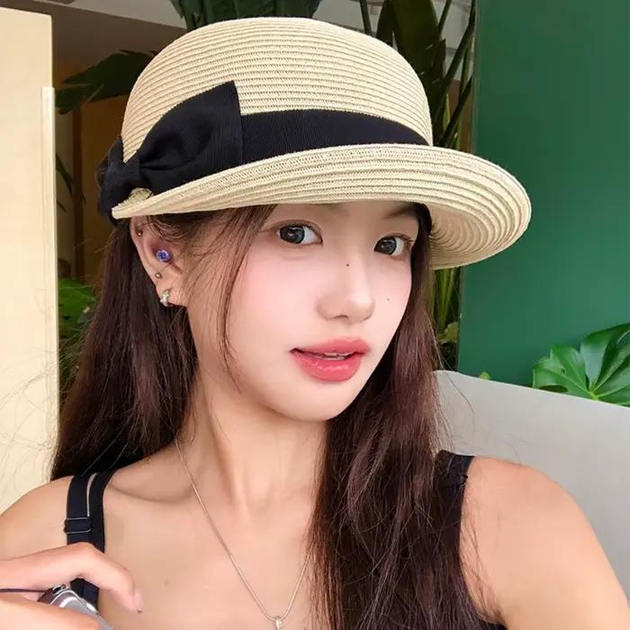 Chapeau de paille tressé élégant vintage