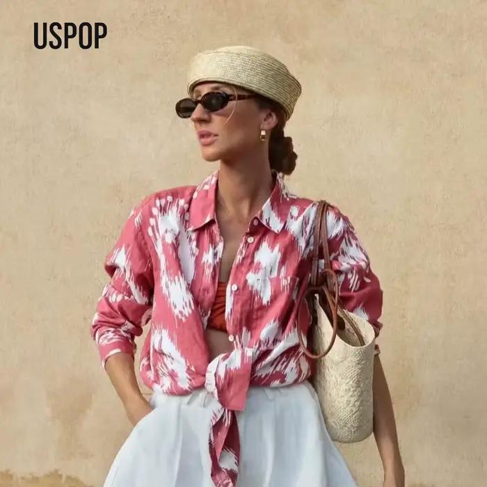 USPOP Chapeau d'été en paille pour femme