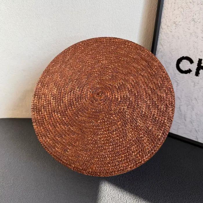 Chapeau bibi rétro français en paille pour plage et mariages unisexe élégant accessoire de mode occassions spéciales style sport finition noire