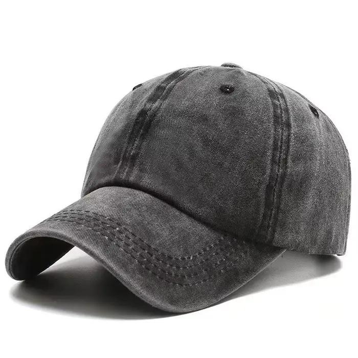 Casquette de baseball en jean délavé pour homme et femme