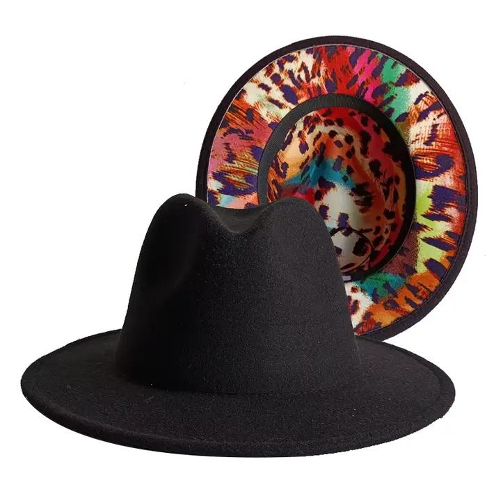 Chapeau fedora hip-hop motif zèbre accessoires d'amour